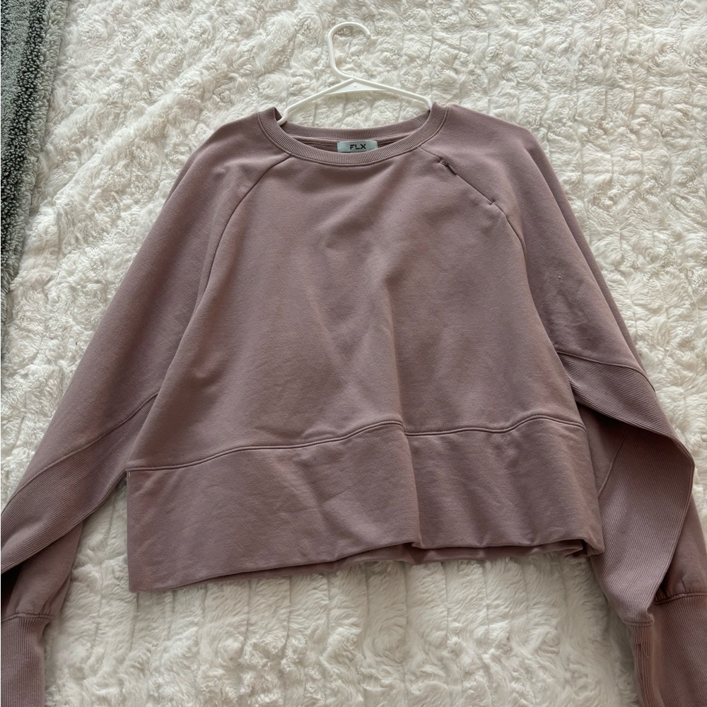 Dusky purple slightly cropped crew neck